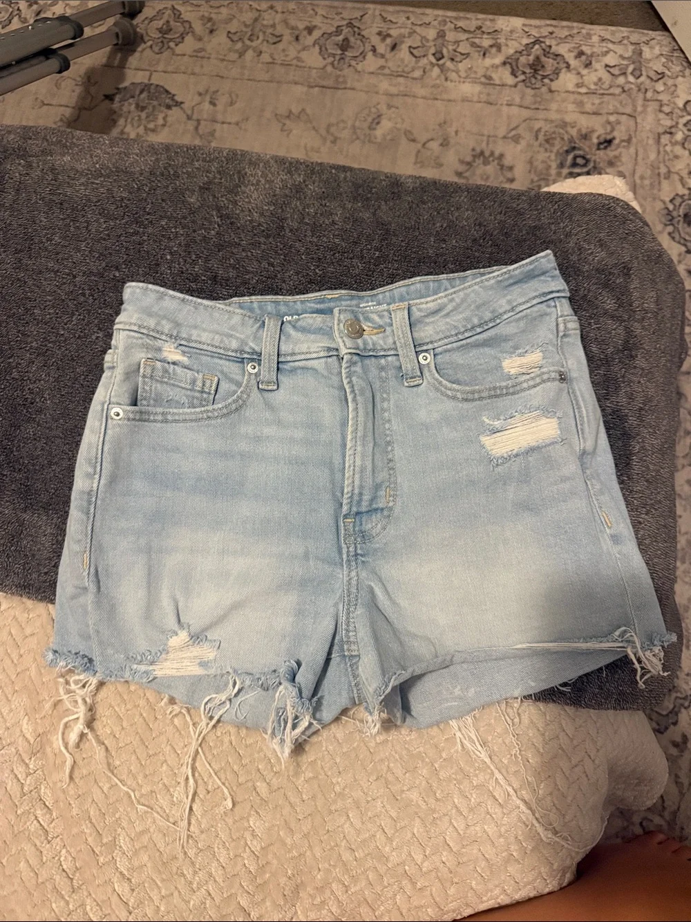 Old Navy Light Blue Distressed Denim Shorts